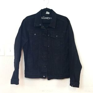 Kilogram Denim Black Button Front Men Jacket Sz L